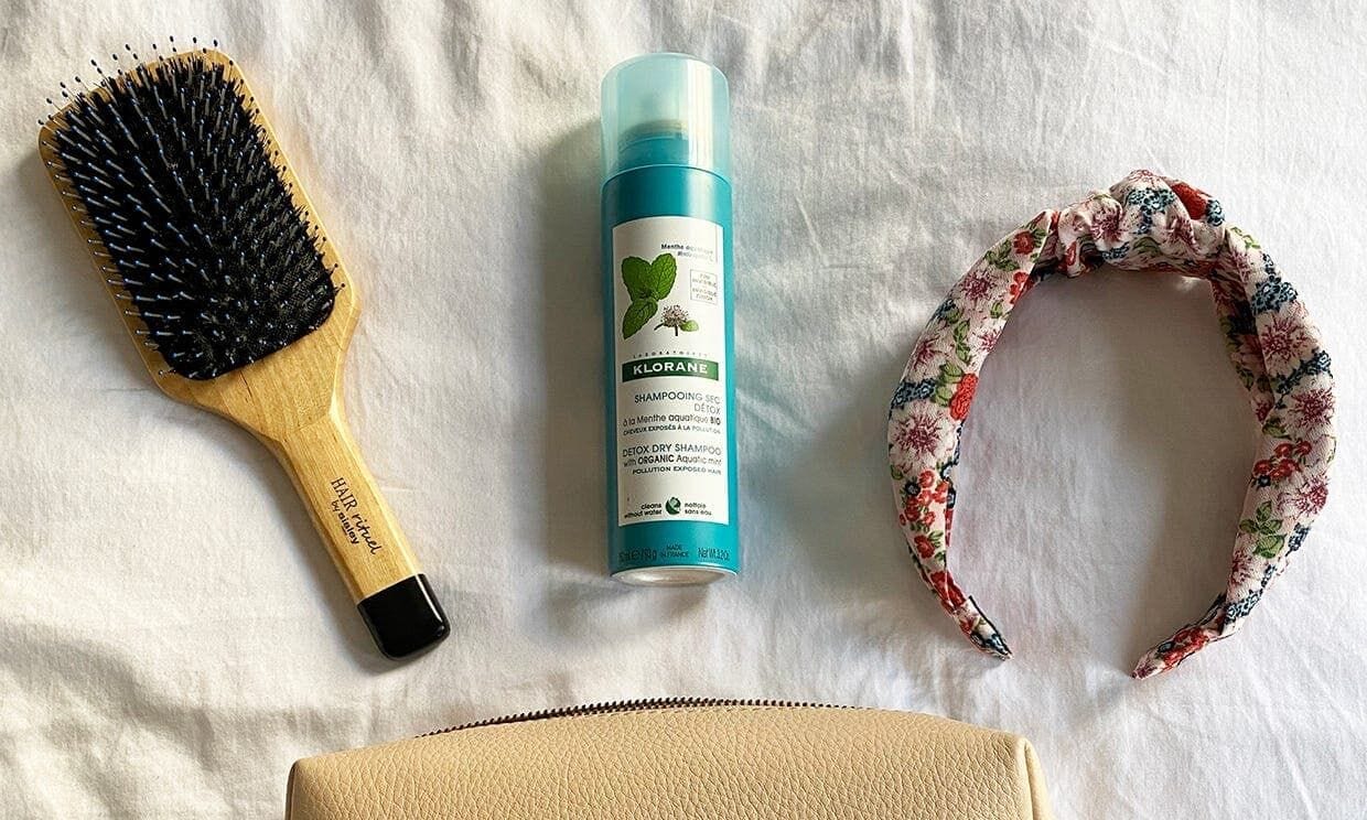 Klorane Aquatic Mint Dry Shampoo & styling tools by Rebecca Plotnick - Klorane USA